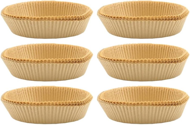 BESPORTBLE 30Pcs Round Air Fryer Paper Liners Non Stick Heat Resistant Disposable Baking Mats - Image 1